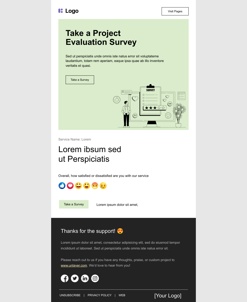 Laravel Mail Template - Project Evaluation Survey