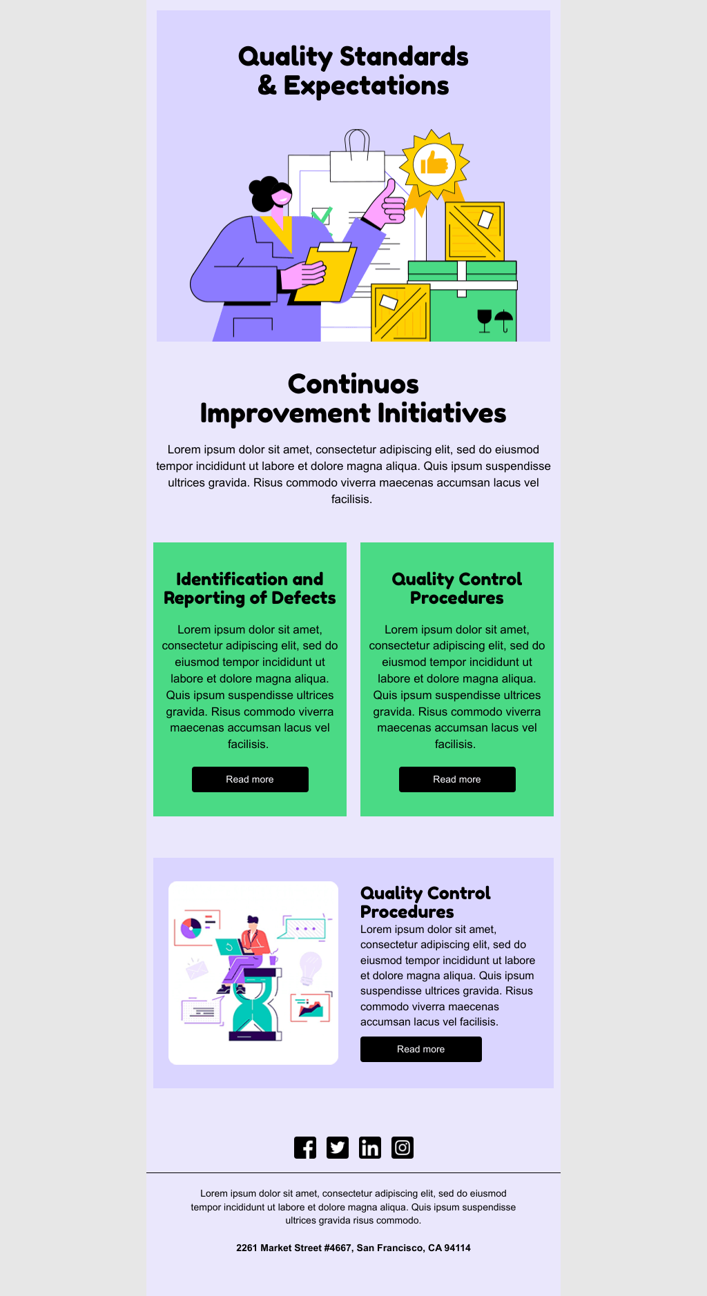 Laravel Mail Template - Quality Assurance Email