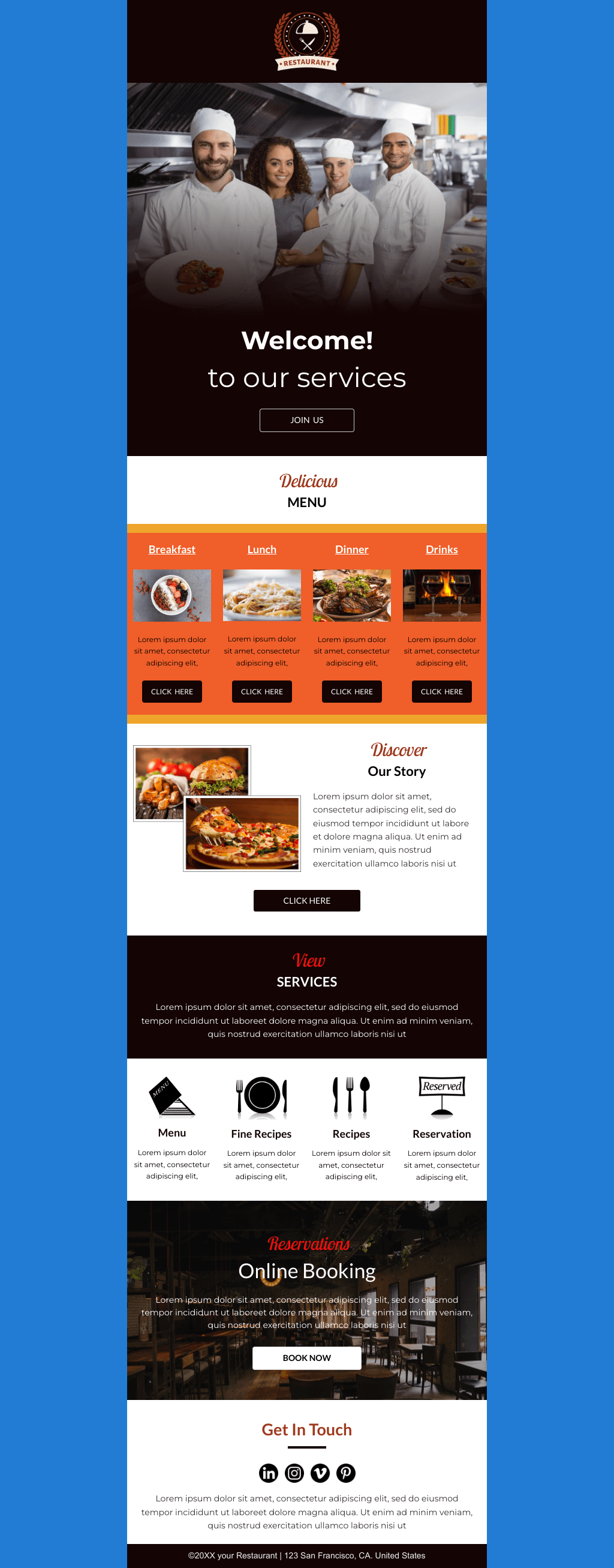 Laravel Mail Template - Restaurant Customer Service