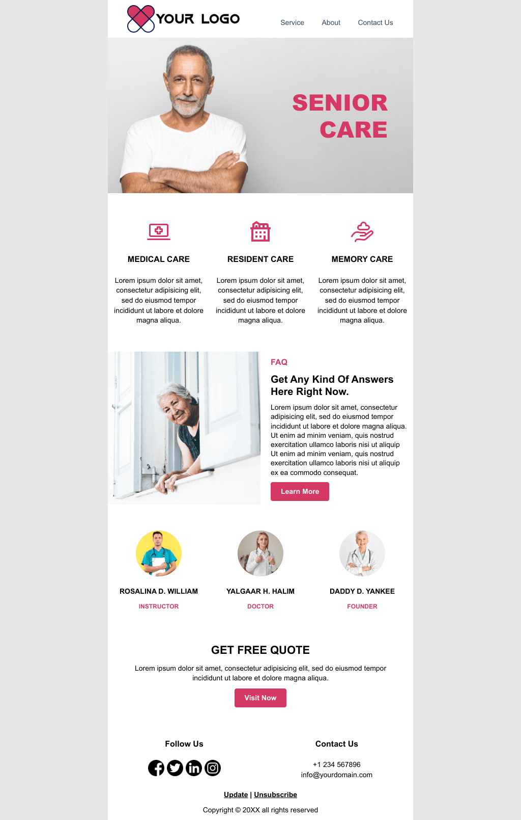 Laravel Mail Template - Retirement Senior Care