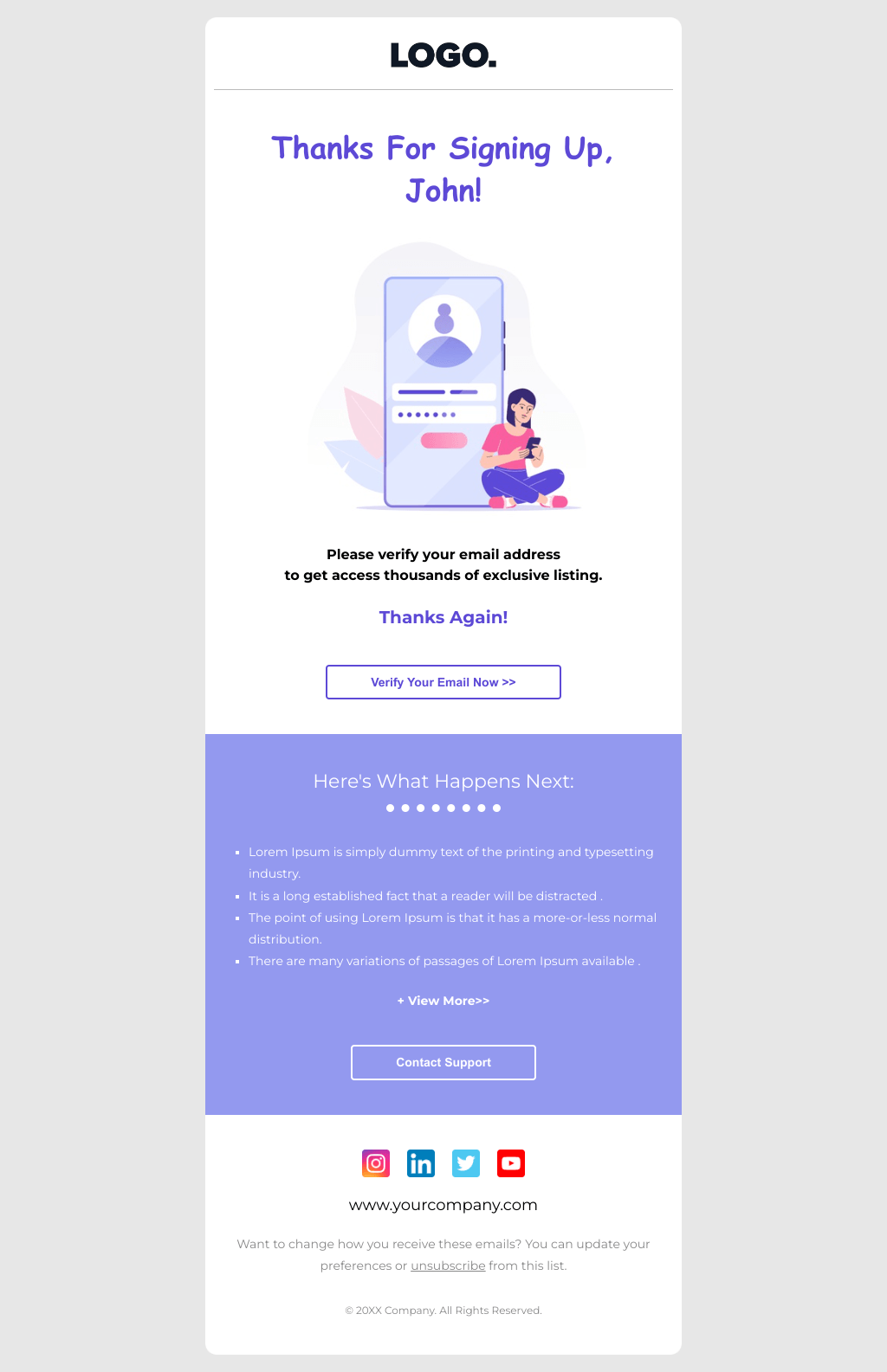 Laravel Mail Template - Signing Up