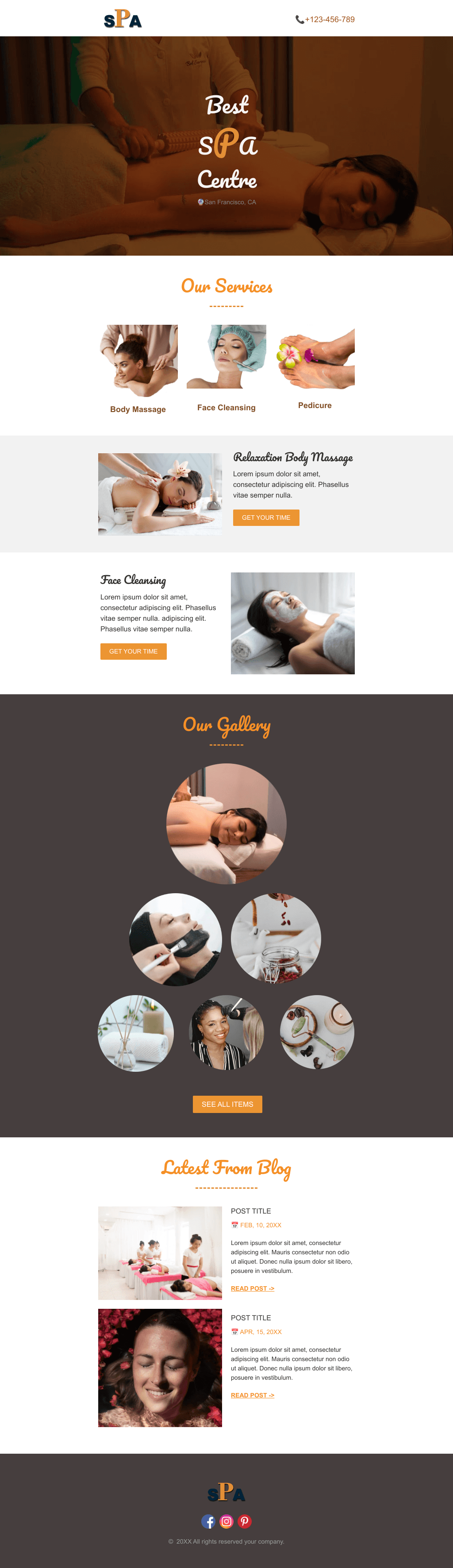 Laravel Mail Template - Spa Center
