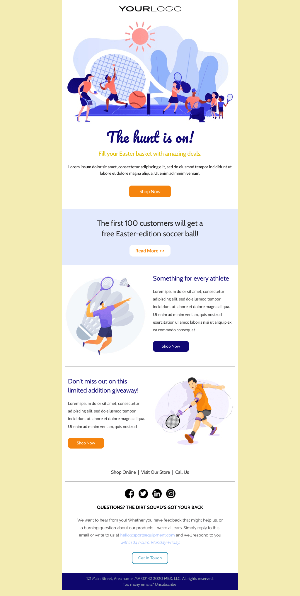 Laravel Mail Template - Sports Equipment