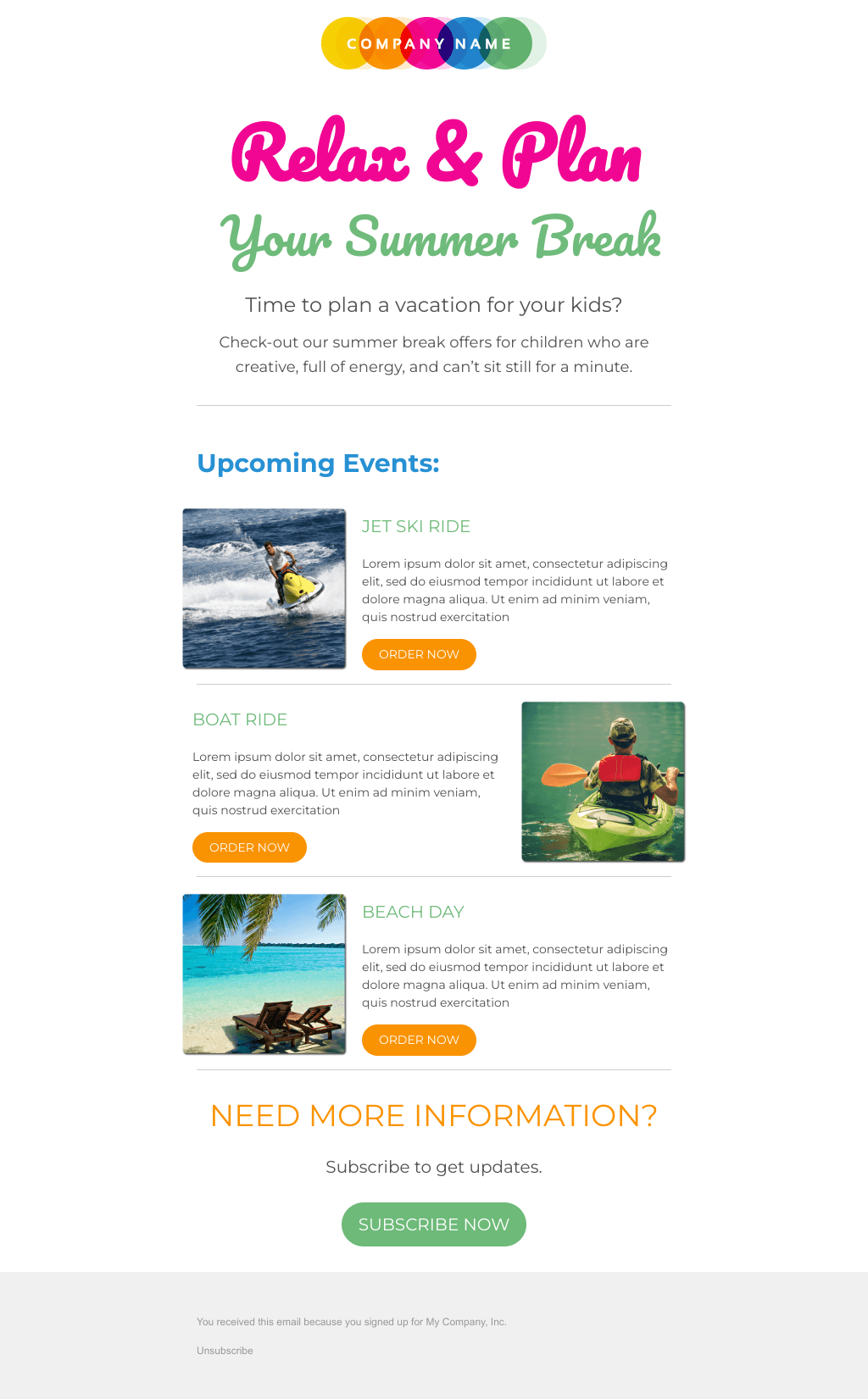 Laravel Mail Template - Summer Break