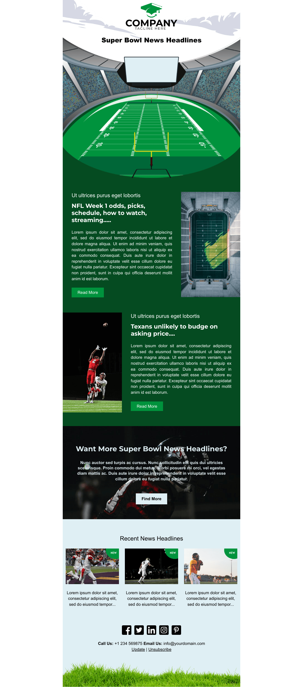 Laravel Mail Template - Super Bowl News Headlines