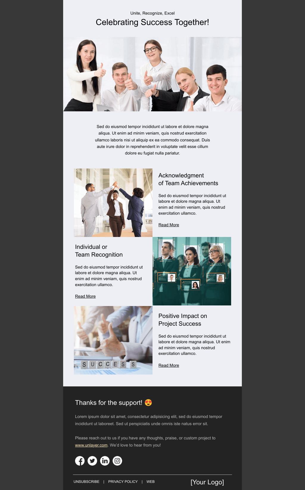 Laravel Mail Template - Team Recognition