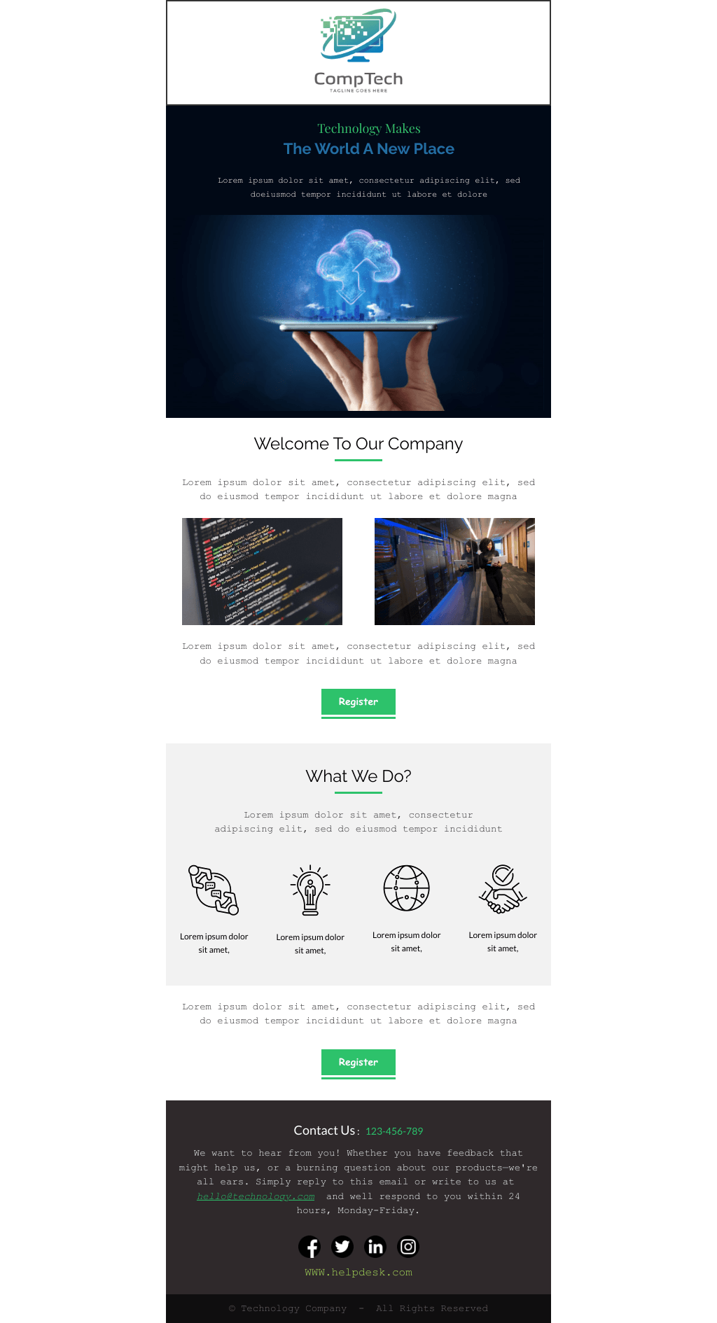 Laravel Mail Template - Technology