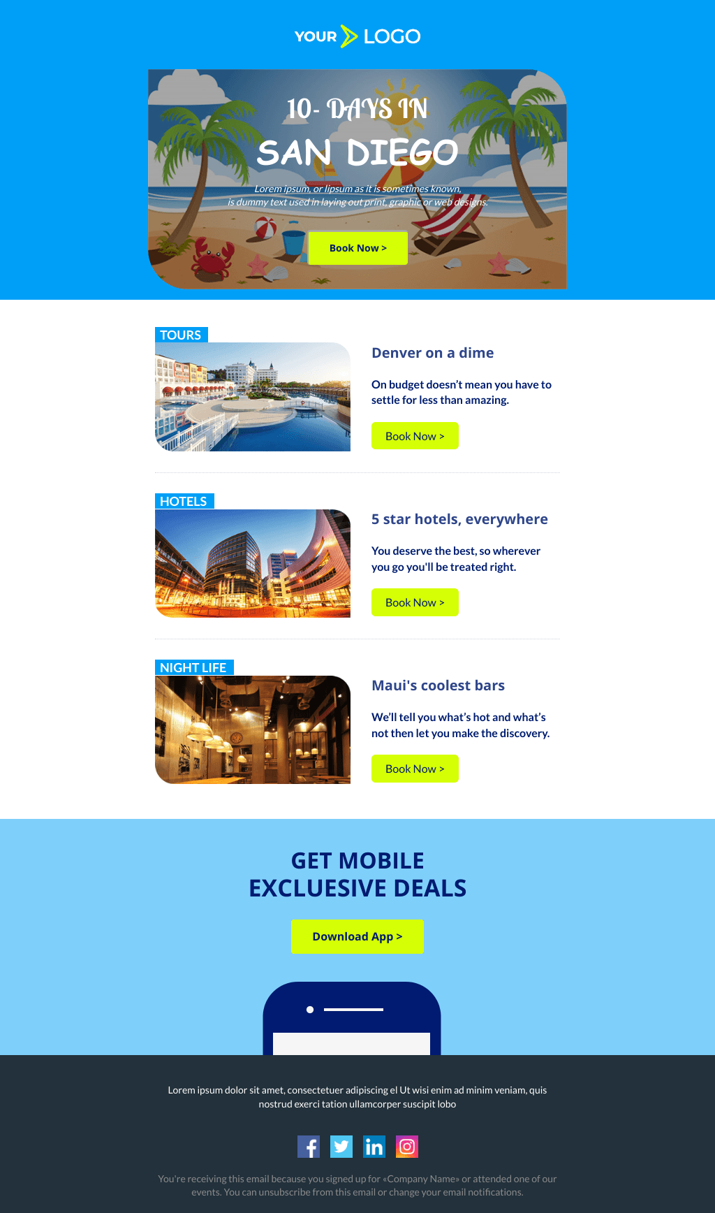 Laravel Mail Template - Tourism