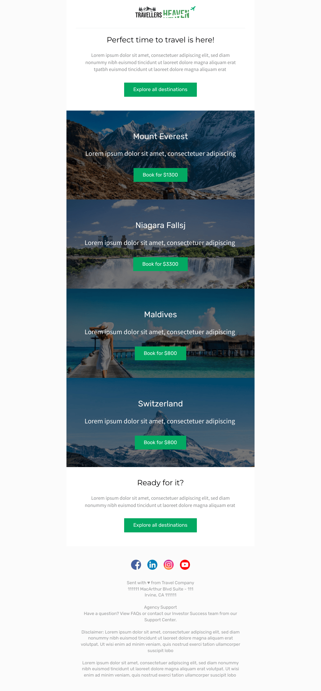 Laravel Mail Template - Travel Packages
