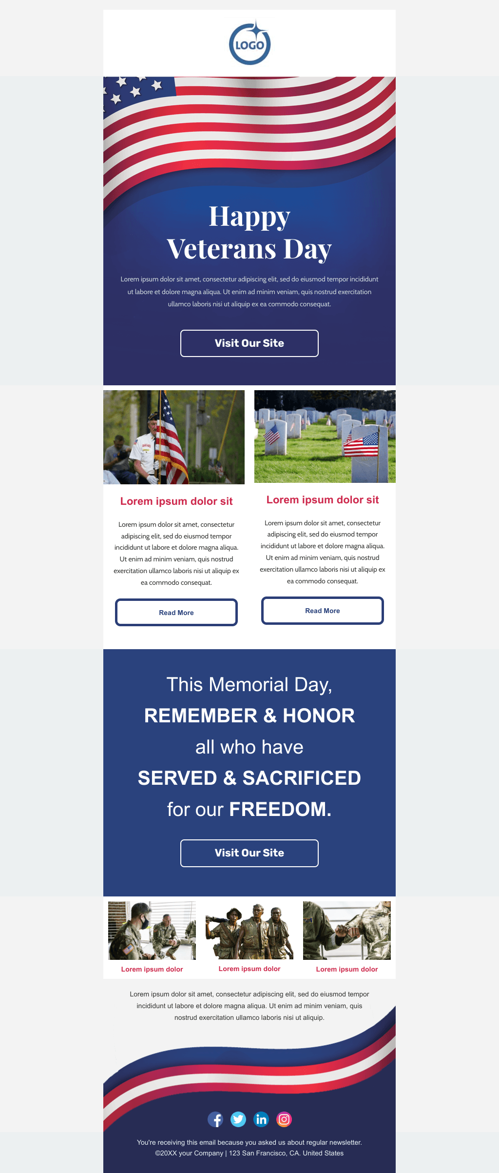 Laravel Mail Template - Veterans Day Remembering Heroes
