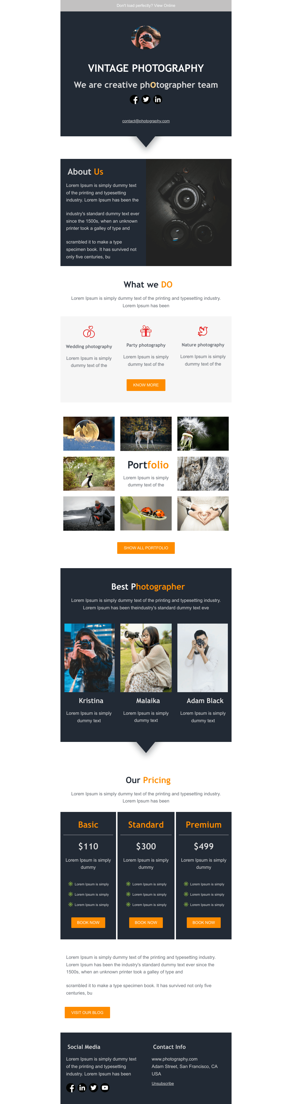 Laravel Mail Template - Vintage Photography