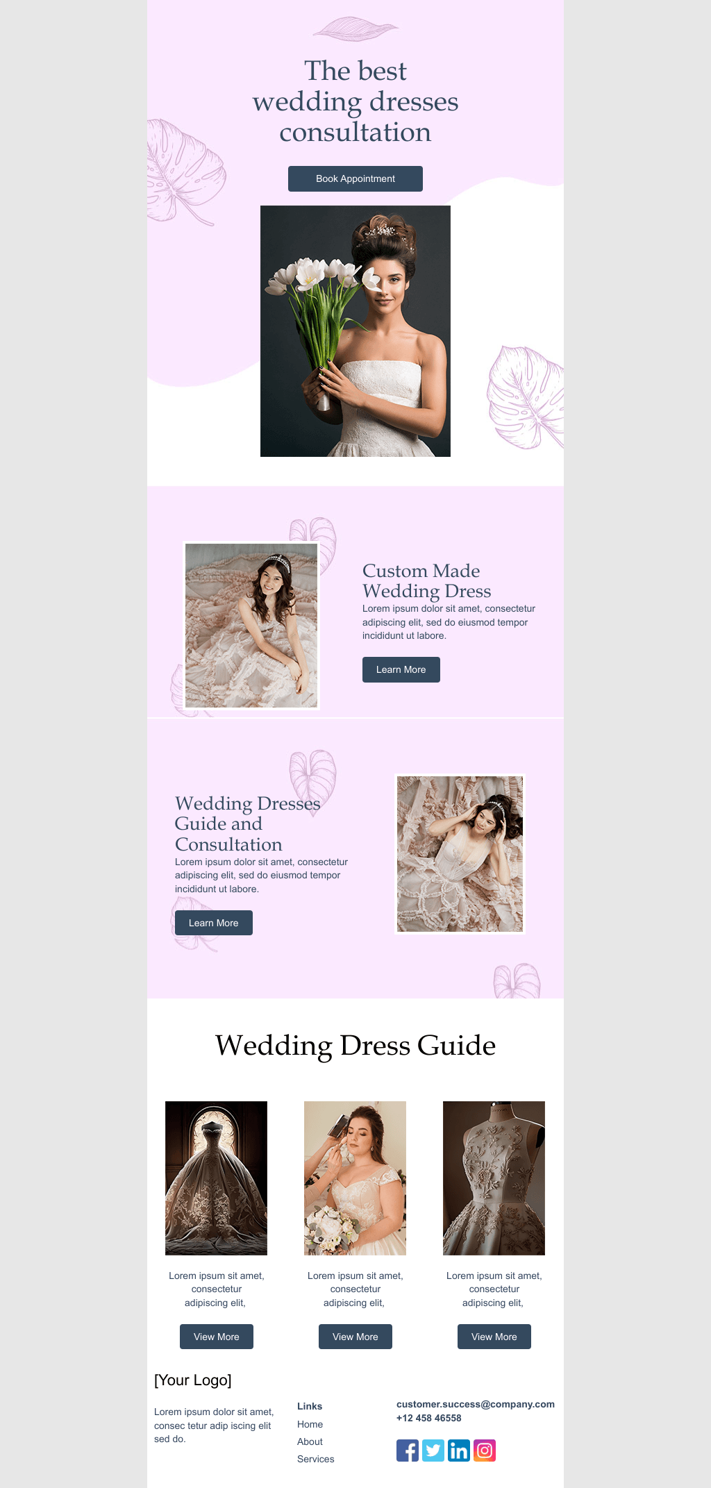 Laravel Mail Template - Wedding Dress Consultation