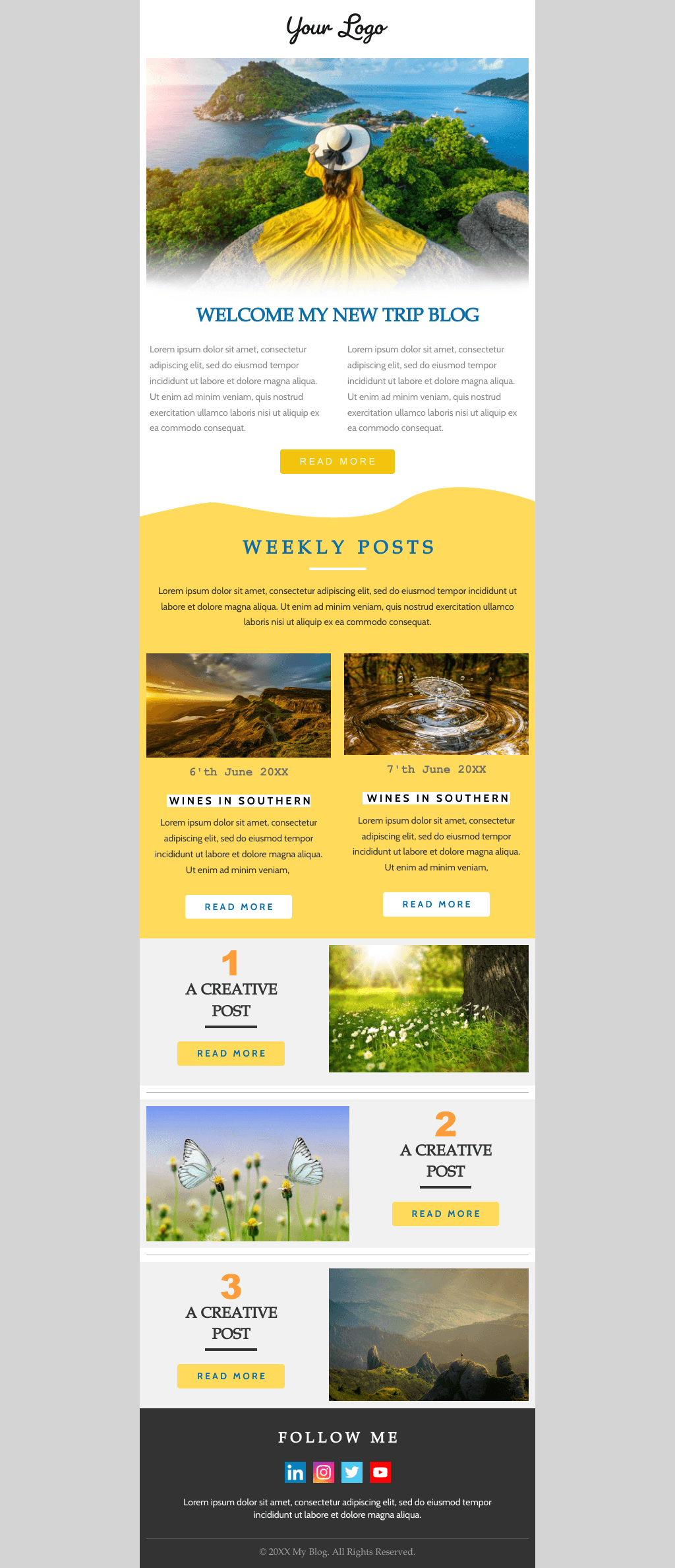 Laravel Mail Template - Welcome Email for Trip Blog