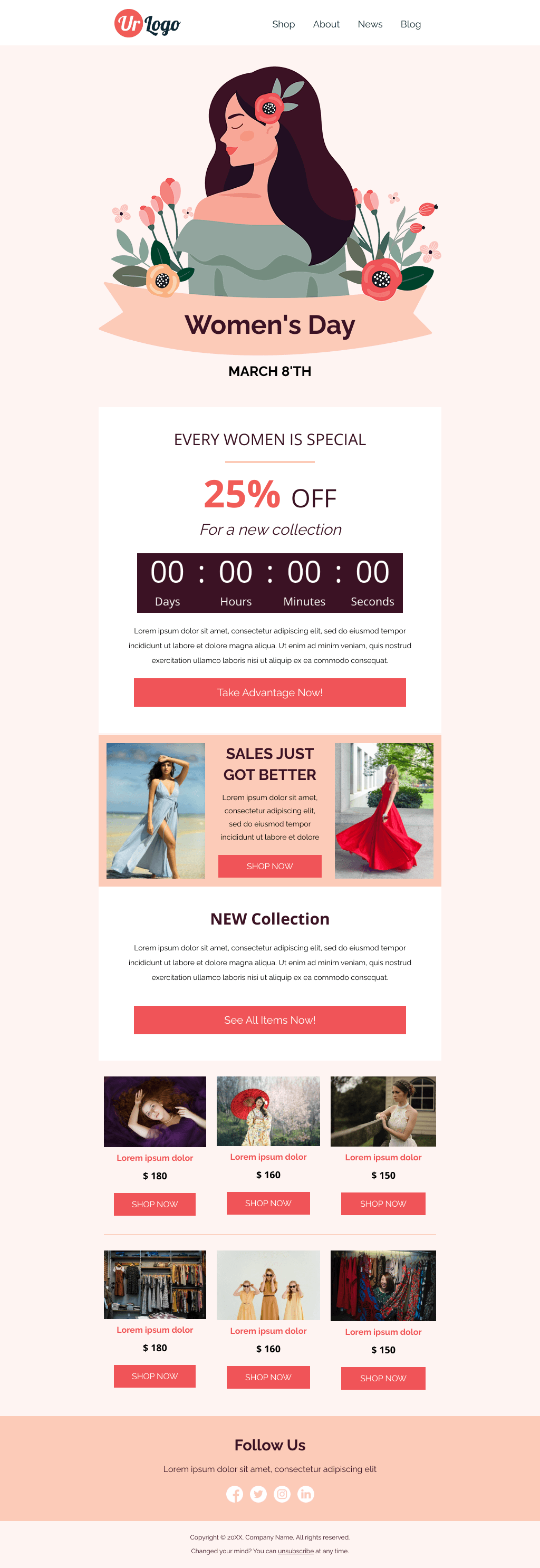 Laravel Mail Template - Women’s Day Dresses Collection